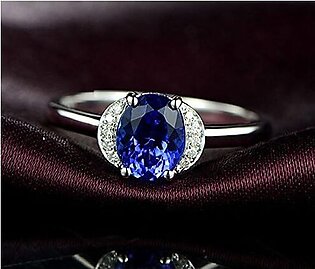 Sapphire and diamond affordable engagement ring