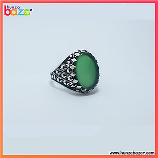 Green Aqeeq Stone Ring