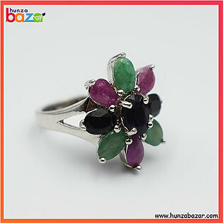 Ruby Emerald & Sapphire Stone Ring HB-680