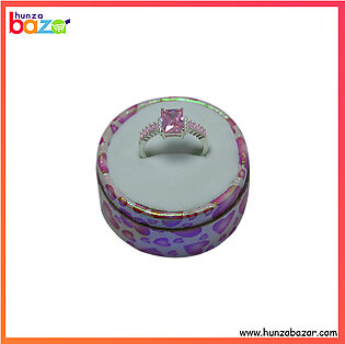 Pink Zircon Stone Silver Ring HB-605