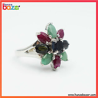Ruby Emerald & Sapphire Stone Ring HB-683