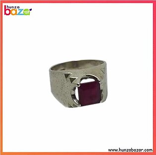 Ruby (Yaqoot) Stone Silver Ring HB-565