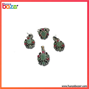 Ruby Emerald & Sapphire Stone Jewelry Set HB-456