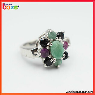 Ruby Emerald & Sapphire Stone Ring HB-693