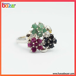 Ruby Emerald & Sapphire Stone Ring HB-685