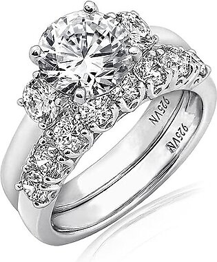 Amazon Collection Platinum-Plated Sterling Silver Ring
