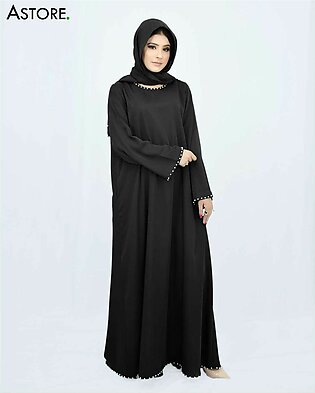 Sheer Pearl Abaya ( Black)