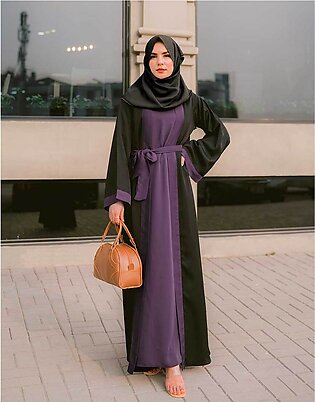Slay Abaya (Black & Purple)