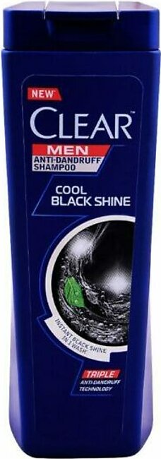 Clear Men Triple Anti-Dandruff Cool Black Shine Shampoo, 185ml
