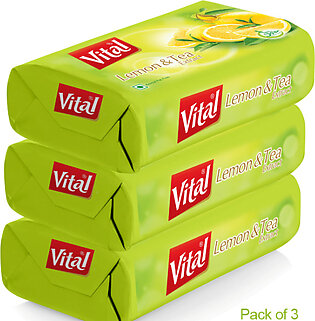 Vital-Pack of 6 Lemon & Tea Extract Soap 115g.