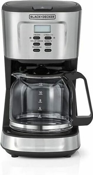 Black+Decker 12 Cup 24 Hours Programmable Coffee Maker DCM85 with 1.5L Glass Carafe  Black