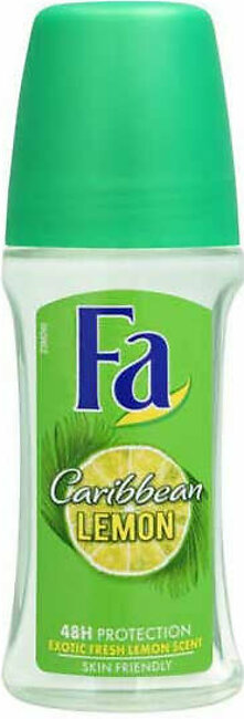 Fa 48H Protection Exotic Caribbean Lemon Scent Roll-On Deodorant, For Men, 50ml