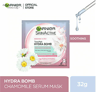 Garnier- Skin Active Hydra Bomb Chamomile Tissue Face Mask, Hydrating and Soothing, 32g