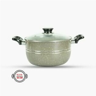 KLASSIC Casserole / Cooking Pot 26Cm with Glass Lid Marble Coated