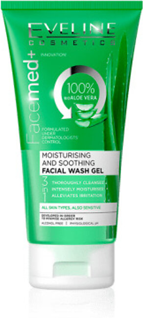 Facemed+ Aloe Vera Moisturising and Soothing Facial Wash Gel 3 in1