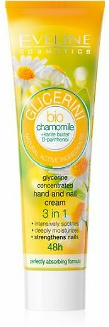 Glicerine Hands And Nails Cream With Bio Chamomile + Karite Butter D-Panthenol 100ml