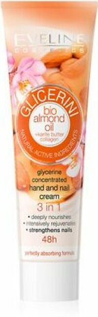 Glicerini Hands and Nails Cream with Bio Almond Oil + Karite Butter Collagen 100ml