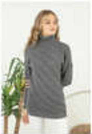 Women's Pattern Knitted High Neck Sweater by Memnu - MEWS623