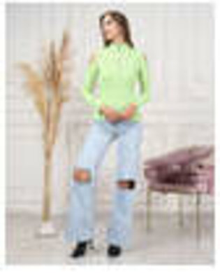 Women's Zip Detail Light Sweater by Memnu - MEWS787