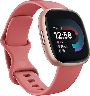 Fitbit Versa 4 Fitness Activity Tracker (FB523RGRW-US) - Pink Sand / Copper Rose Aluminum