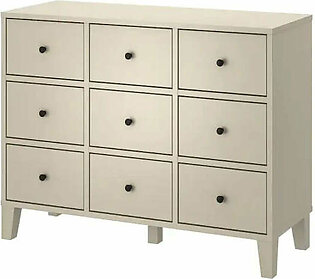 IKEA BRYGGJA Chest of 9 Drawers Beige 118x92cm Stylish Storage Solution for Bedroom Hallway Closet and Office Organization