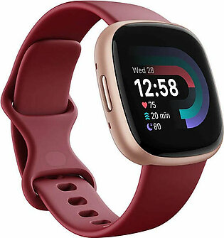 Fitbit Versa 4 Activity Tracker Fitness Watch (FB523RGRD) - Beet Juice / Copper Rose Aluminum