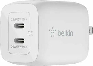 Belkin BoostCharge Pro 45W Dual USB-C Wall Charger (WCH011dqWH) - White
