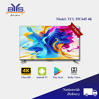 TCL 55C645 4K Android 55-Inch Smart QLED TV