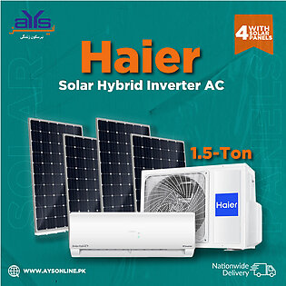 Haier Solar Hybrid Inverter AC 1.5-Ton with 4 Solar Panels