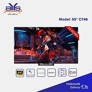TCL 55 Inches QLED Android Smart LED TV 55C745
