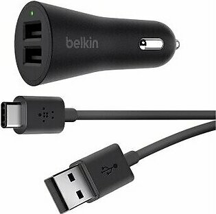 Belkin BOOST UP 2-Port Car Charger + USB-A to USB-C Cable