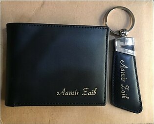 Customize Leather Wallet with Keychain for Men