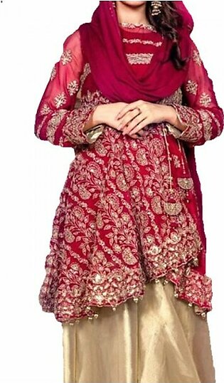 Women Designer Bridal Dress in Red and Gold