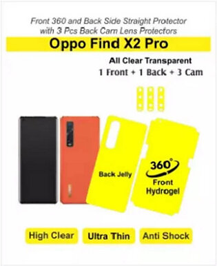 Oppo Find X2 Pro Screen protector front 360 and back Hydro gel materials 3 pcs of back cam lens protectors