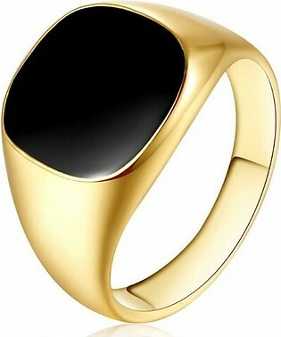 Black Stone Golden Ring for Men