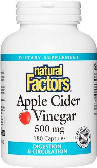Apple Cider Vinegar 500 mg Dietary Supplement - 180 Capsules