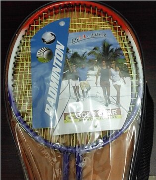 Medium Quality Gold Star Badminton Rackets Pair With Net and Shuttle Cock