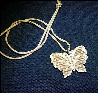 Laser Engraved Wooden Butterfly Pendant