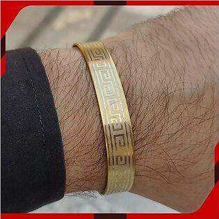 Branded Style Golden Bangle Bracelet for Men