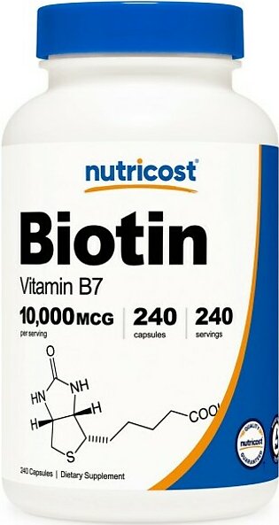 Biotin Vitamin B7 10000mcg Dietary Supplement - 240 Capsules