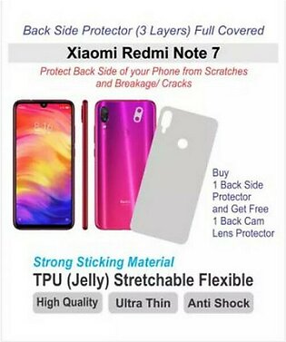 Xiaomi Redmi Note 7 - Pack of 2 - Back side protectors - Best material - TPU Jell - with 2 back cam lens protectors