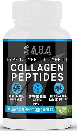Collagen Peptides Dietary Supplement - 60 Capsules