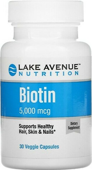 Biotin Supplement 5000mcg - 30 Veggie Capsules