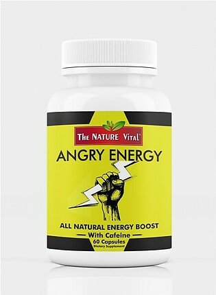 Angry Energy All Natural Energy Boost With Caffeine Dietary Supplement For Mens 60 Capsules