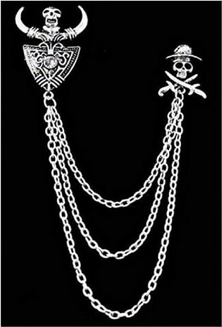 Get Online Skull Chain Pin Brooch