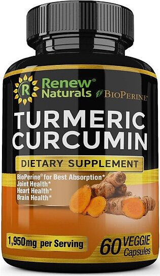 Turmeric Curcumin 1950mg Dietary Supplement - 60 Capsules