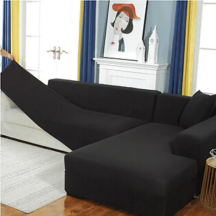 7 Seater L Shape Sofa Covers- 3 Pieces- 3+3+Corner Set - Cotton Jersey - Stretchable - Dust Proof