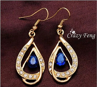18k Gold Filled Blue Ruby Necklace and Earrings