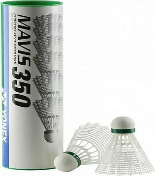 Super Quality Badminton Nylon Plastic Shuttlecock - White (Medium) - Pack of 6