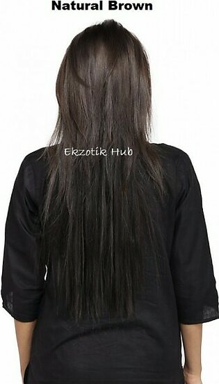 Synthetic Straight Hair Extension - Natural Brown